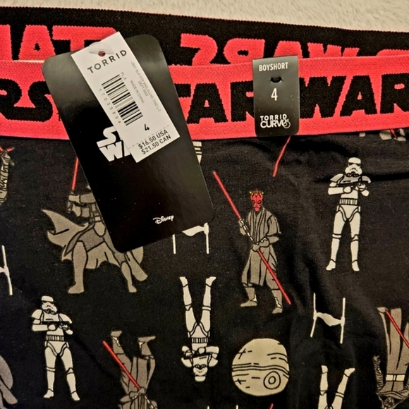 ❤️NWT VINTAGE TORRID STAR WARS BOYSHORT PANTY - VADER STORMTROOPER PLUS SIZE 4X - Picture 3 of 9